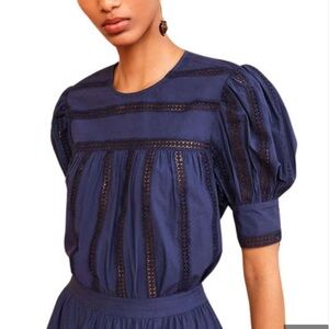 NWT Ulla Johnson Navy Nara Top